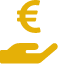 Hand met euroteken