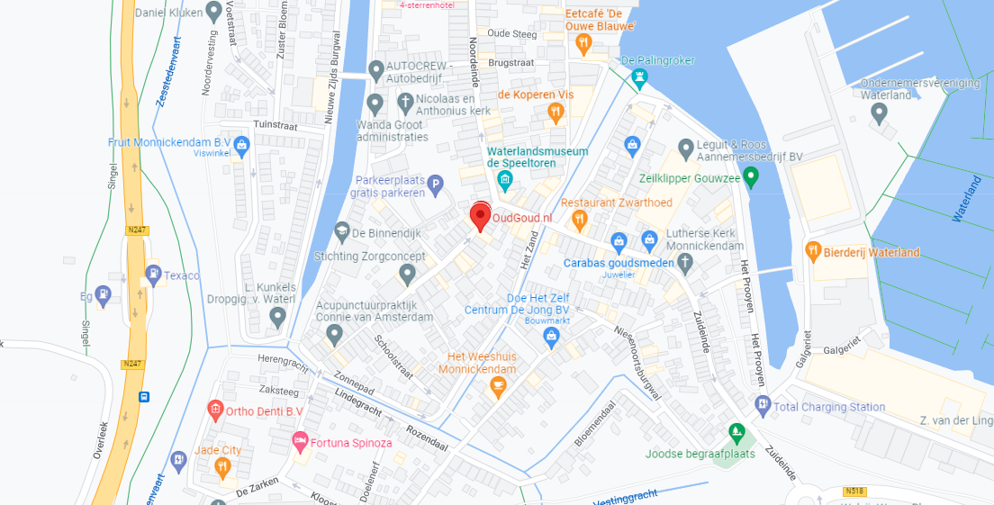 locatie OudGoud plattegrond Monnickendam